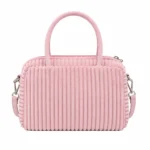 Bagica Girls Corduroy Top Handle Handbag with Detachable Shoulder Strap - Pink - Image 2