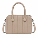 Bagica Women's Leather Top Handle Handbag with Shoulder Strap - Beige - Image 2
