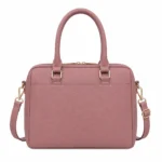 Bagica Women's Leather Top Handle Handbag with Shoulder Strap - Dusty Rose - Image 2