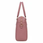 Bagica Women's Leather Top Handle Handbag with Shoulder Strap - Dusty Rose - Image 3