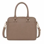 Bagica Women's Leather Top Handle Handbag with Shoulder Strap - Taupe - Image 2